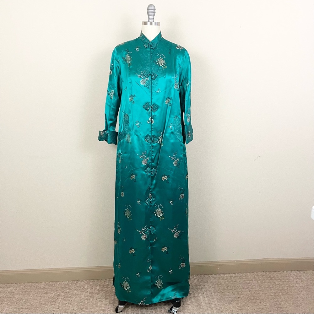 Vintage 1960’s Hong Kong Silk Embroidered Long Robe Coat
